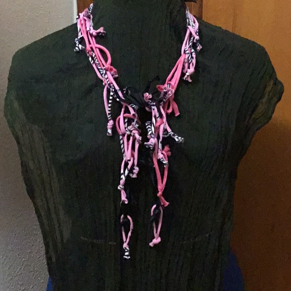 Black Iris O/S Silk Tube Necklace/Scarf
